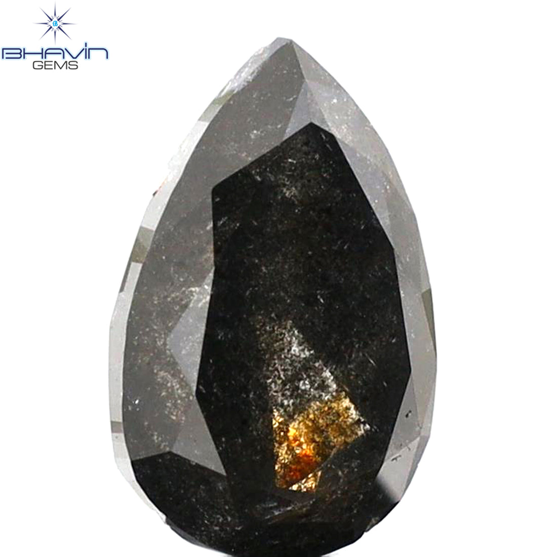 1.96 CT Pear Shape Natural Loose Diamond Salt And Pepper Color I3 Clarity (9.41 MM)