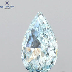 0.30 CT Pear Shape Natural Diamond Blue Color SI1 Clarity (5.41 MM)
