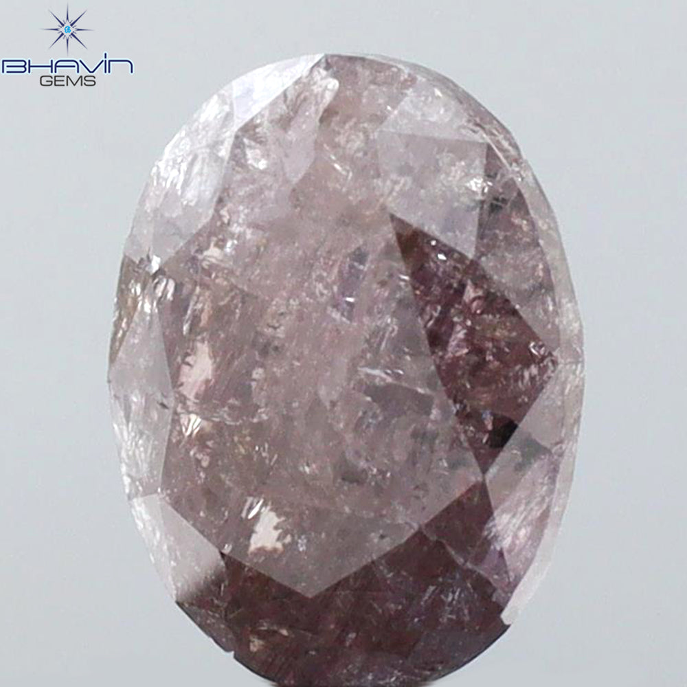 1.38 CT Oval Shape Natural Diamond Pink Color I3 Clarity (7.25 MM)