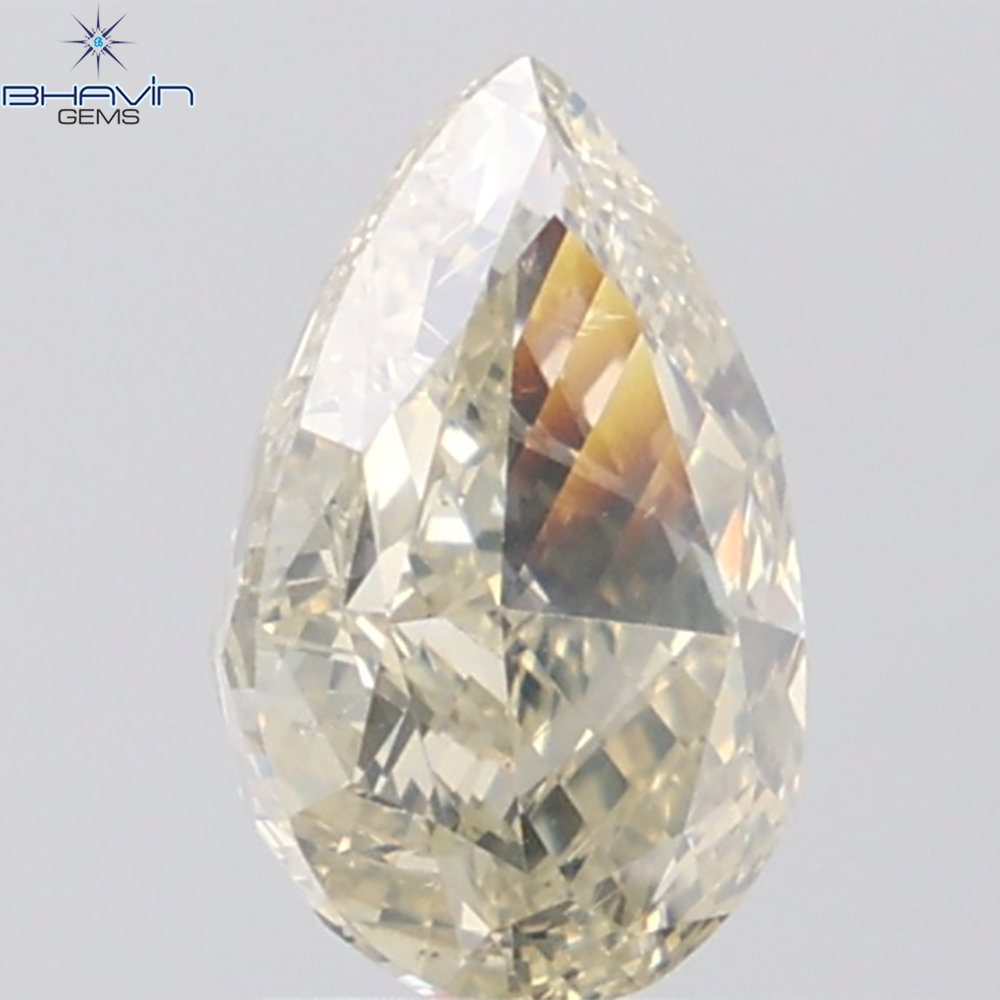 2.17 CT Pear Diamond Natural Yellow Color VS1 Clarity (10.16 MM)