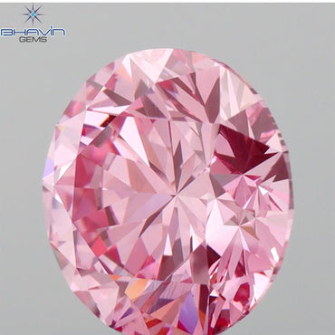 GIA Certified 2.01 CT Round Diamond Enhanced Purplish Pink Color SI1 Clarity (8.08 MM)