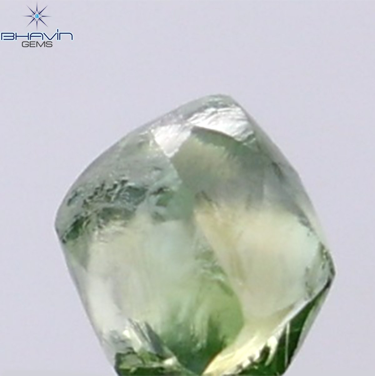 1.01 CT Natural Rough Diamond Enhanced Green Color Clarity VS (5.16 MM)