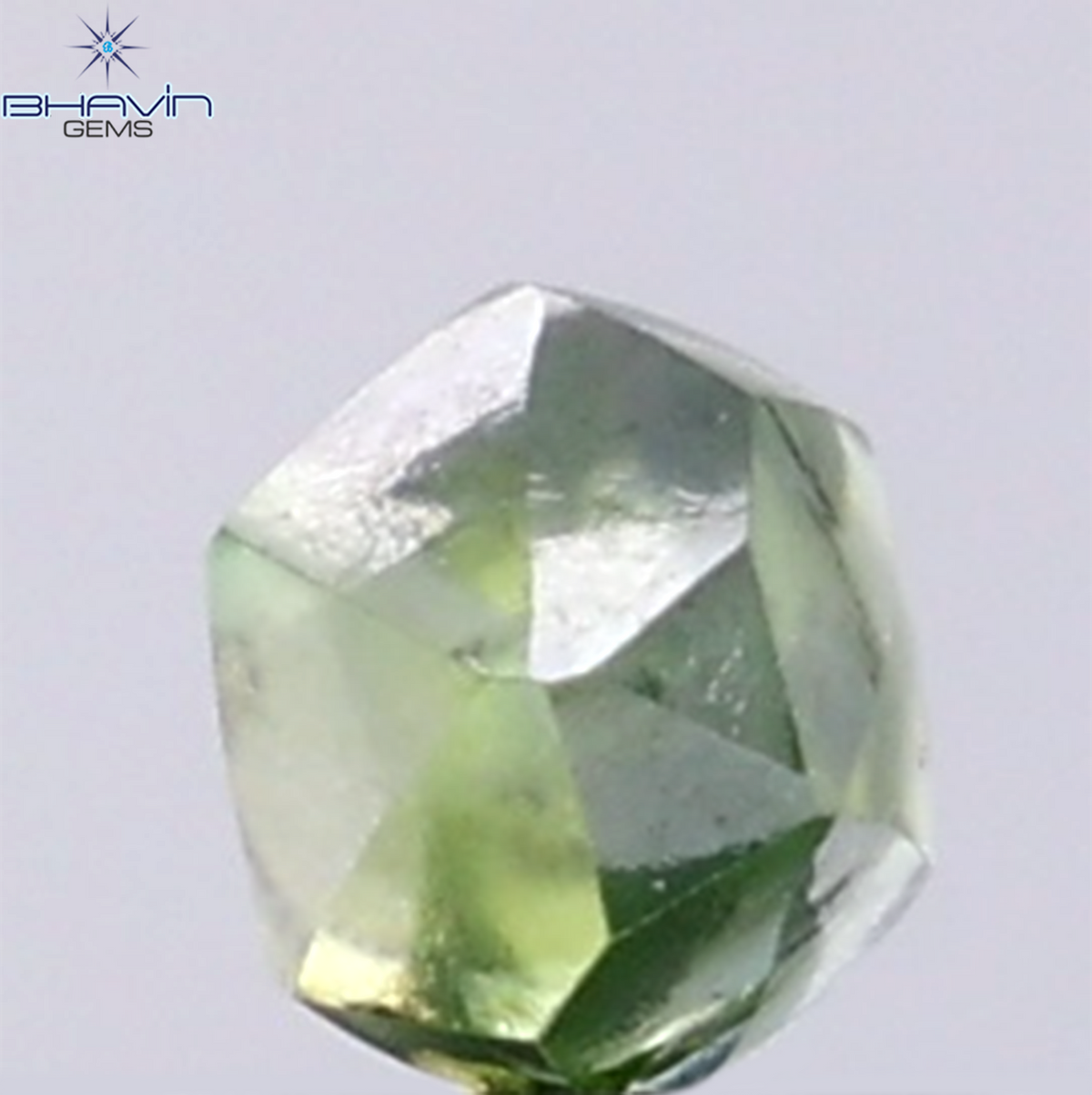 0.93 CT Natural Rough Diamond Enhanced Green Color Clarity SI (5.75 MM)