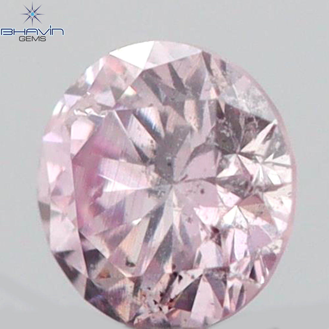 0.05 CT ラウンド シェイプ ナチュラル ダイヤモンド ピンク (アーガイル) カラー SI2 クラリティ (2.36 MM)