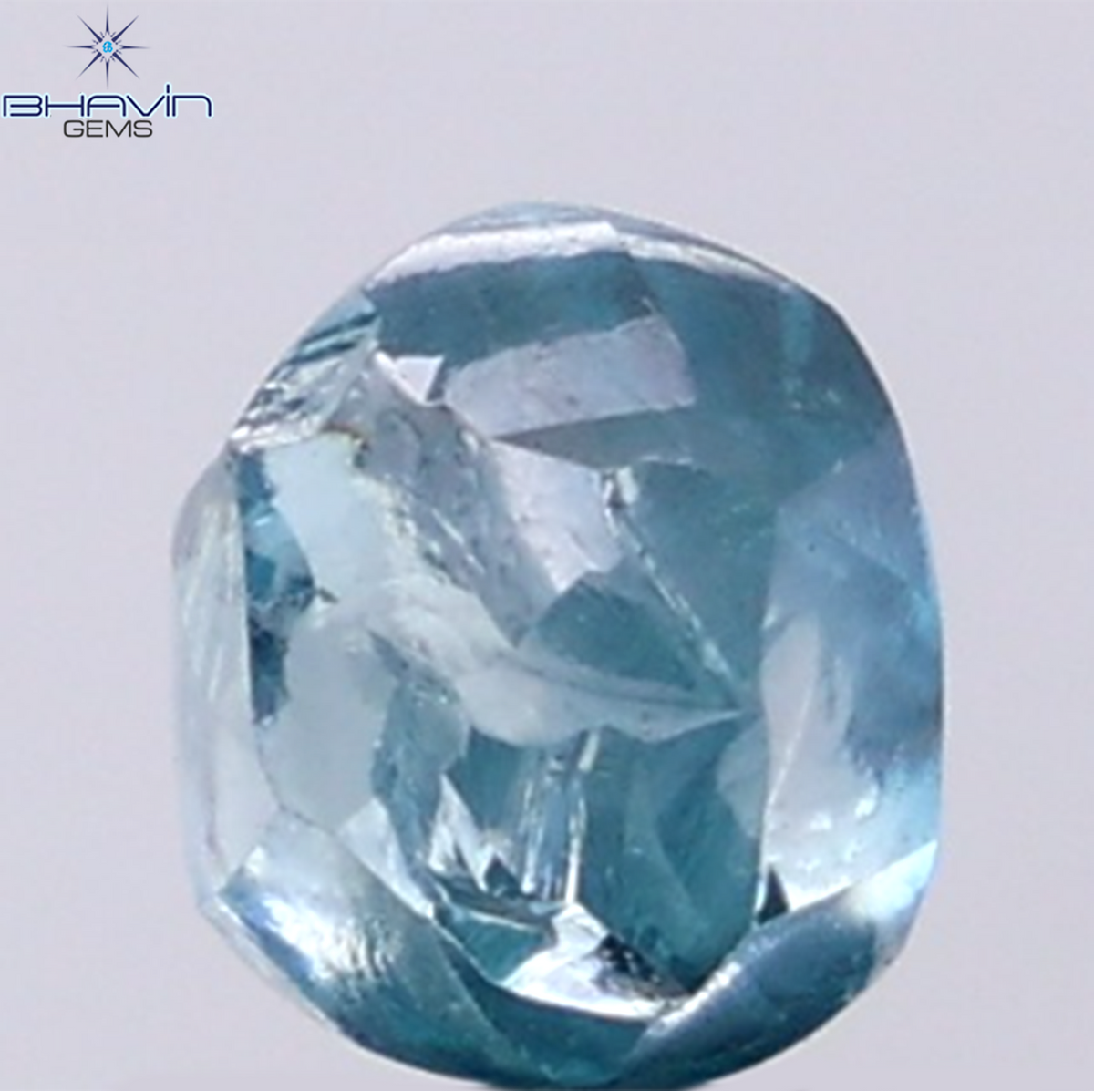 1.44 CT Natural Rough Diamond Enhanced Blue Color Clarity VS (6.16 MM)