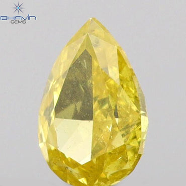 0.10 CT Pear Shape Natural Diamond Yellow Color VS2 Clarity (3.76 MM)