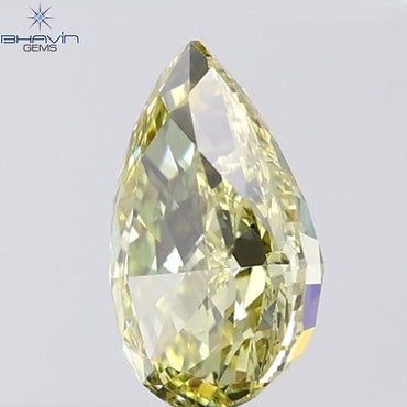 0.83 CT Pear Shape Natural Diamond Green (Chameleon) Color SI1 Clarity (7.34 MM)