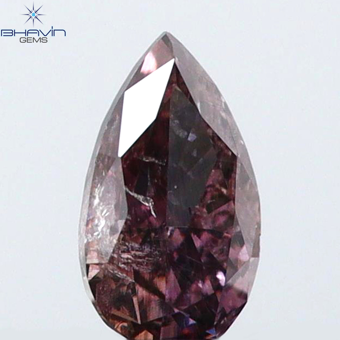 0.12 CT ペアシェイプ 天然ダイヤモンド ピンクカラー I1 クラリティ (4.13 MM)