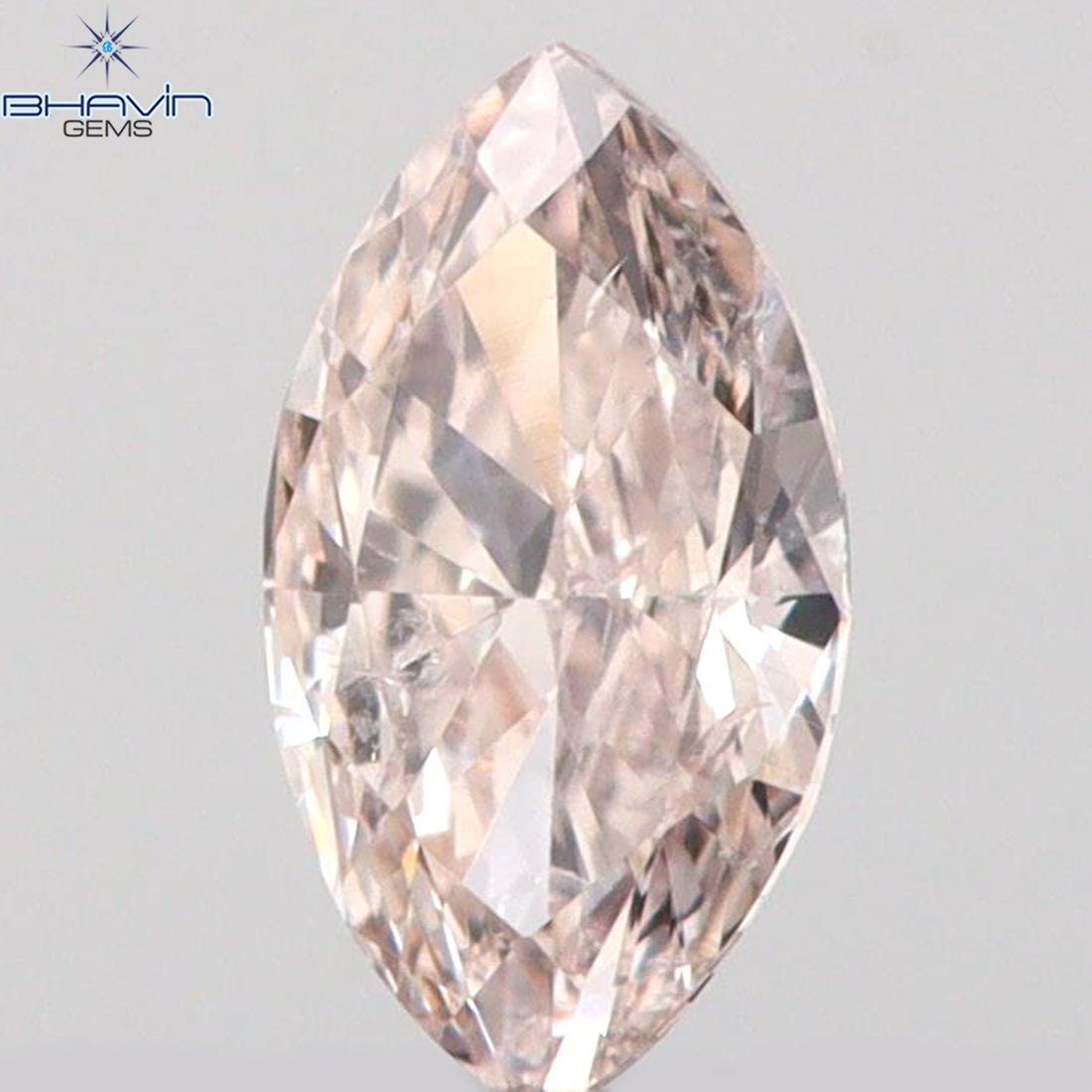 0.14 CT Natural Marquise Diamond Pink Color Clarity SI1 (5.03 MM)