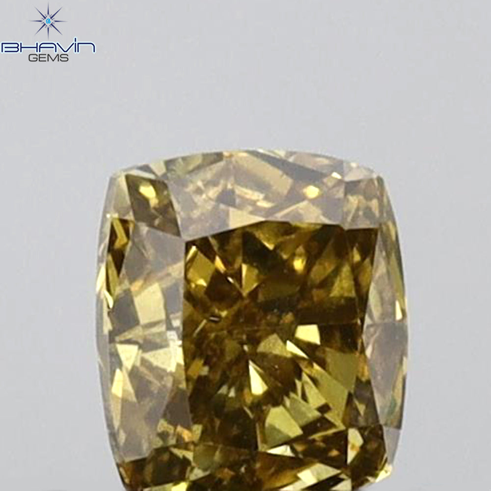 0.29 CT Cushion Shape Natural Diamond Brown Orange Color VS1 Clarity (3.96 MM)