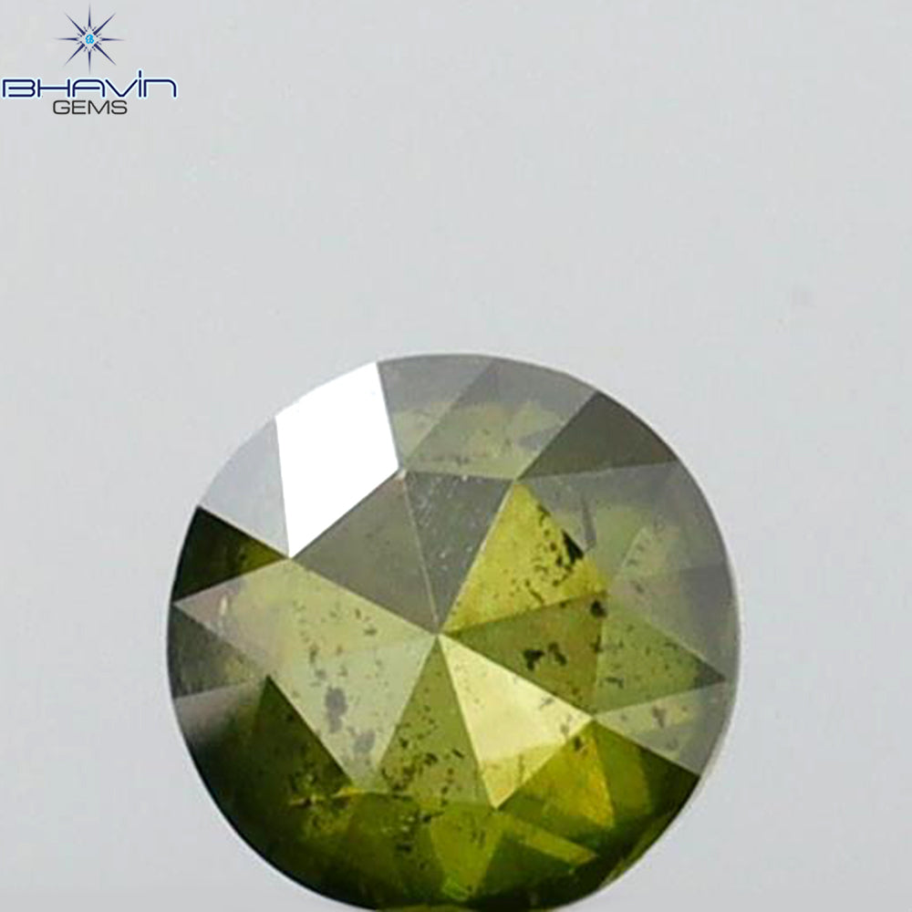 0.09 CT ラウンド ローズ カット シェイプ 天然ダイヤモンド グリーンがかったブルー カラー SI1 クラリティ (4.00 MM)