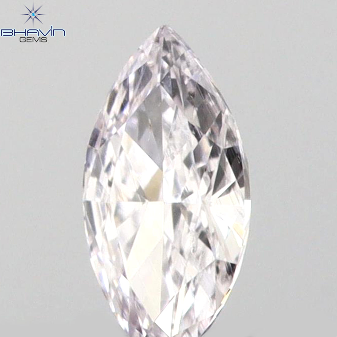 0.06 CT マーキスシェイプ 天然ルースダイヤモンド ピンクカラー SI1 クラリティ (3.98 MM)