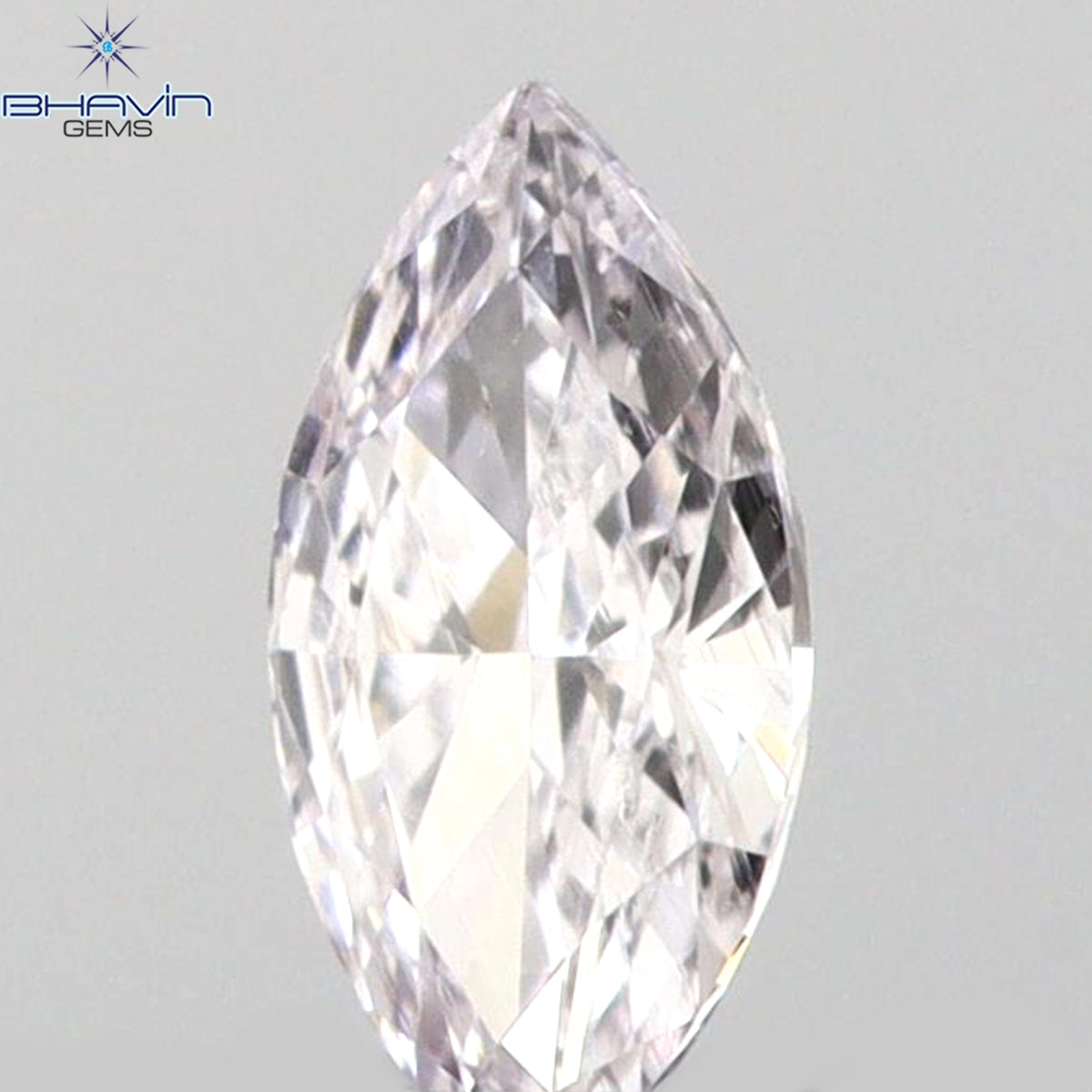 0.06 CT マーキスシェイプ 天然ルースダイヤモンド ピンクカラー SI1 クラリティ (3.98 MM)