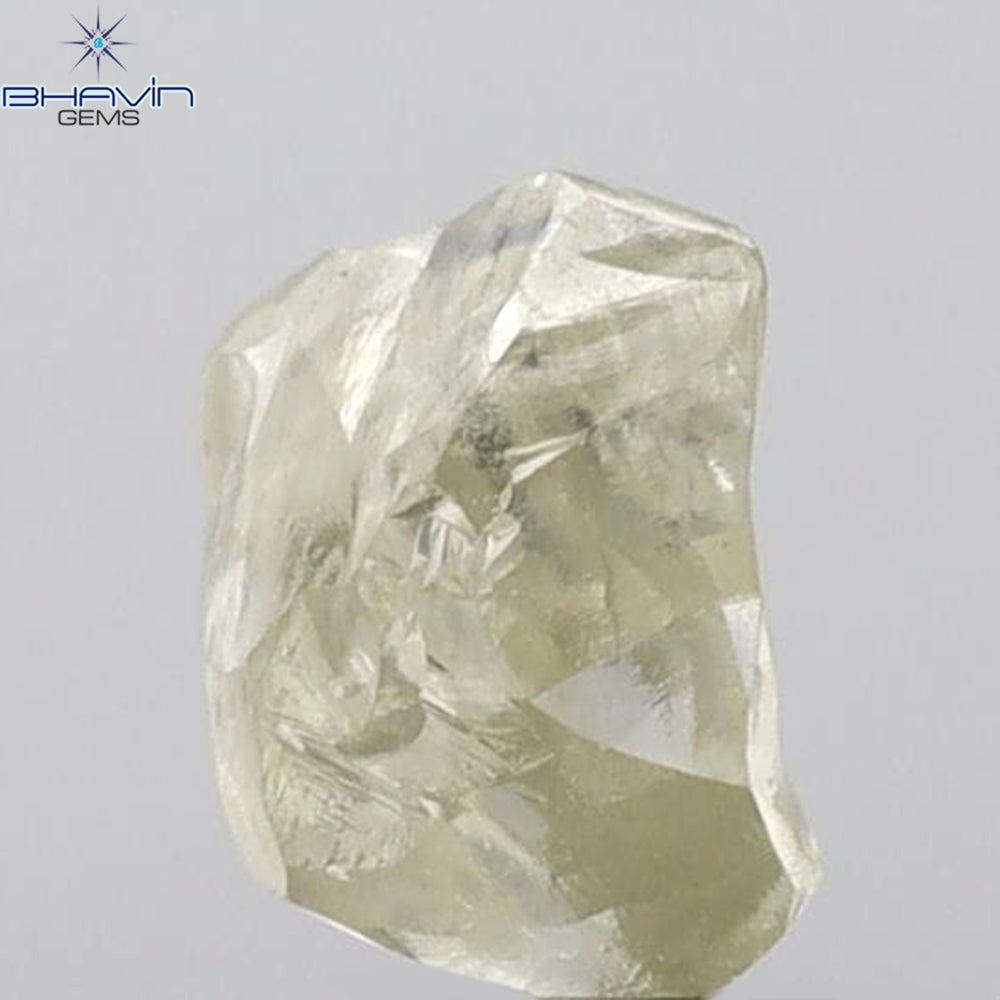 2.52 CT Rough Shape Natural Loose Diamond Yellow (M) Color VS2 Clarity (8.50 MM)