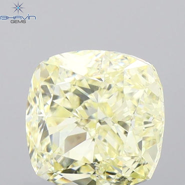 1.02 CT Cushion Shape Natural Diamond Yellow Color VS2 Clarity (5.32 MM)