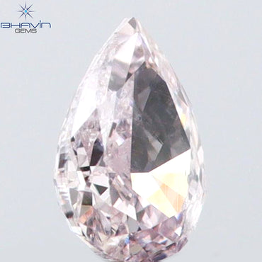 0.09 CT Pear Shape Natural Diamond Pink Color SI1 Clarity (3.47 MM)