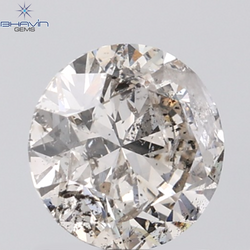 0.44 CT ラフシェイプ ナチュラル ダイヤモンド ブラック グレー (ソルト アンド パッパー) カラー I3 クラリティ (4.95 MM)