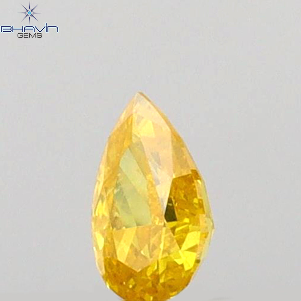 0.10 CT ペアシェイプ 天然ダイヤモンド イエローカラー SI2 クラリティ (3.86 MM)
