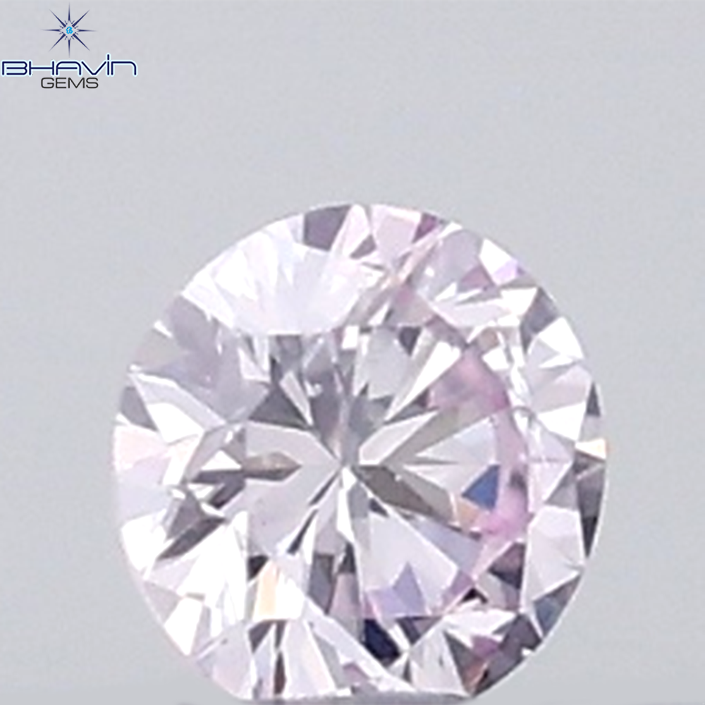 0.18 CT ラウンド ローズ カット シェイプ 天然ダイヤモンド ピンク色 I2 クラリティ (3.86 MM)
