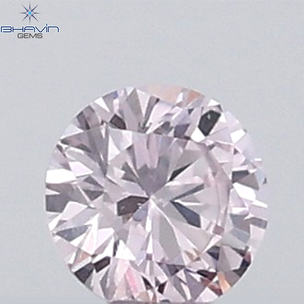 0.18 CT ラウンド ローズ カット シェイプ 天然ダイヤモンド ピンク色 I2 クラリティ (3.86 MM)