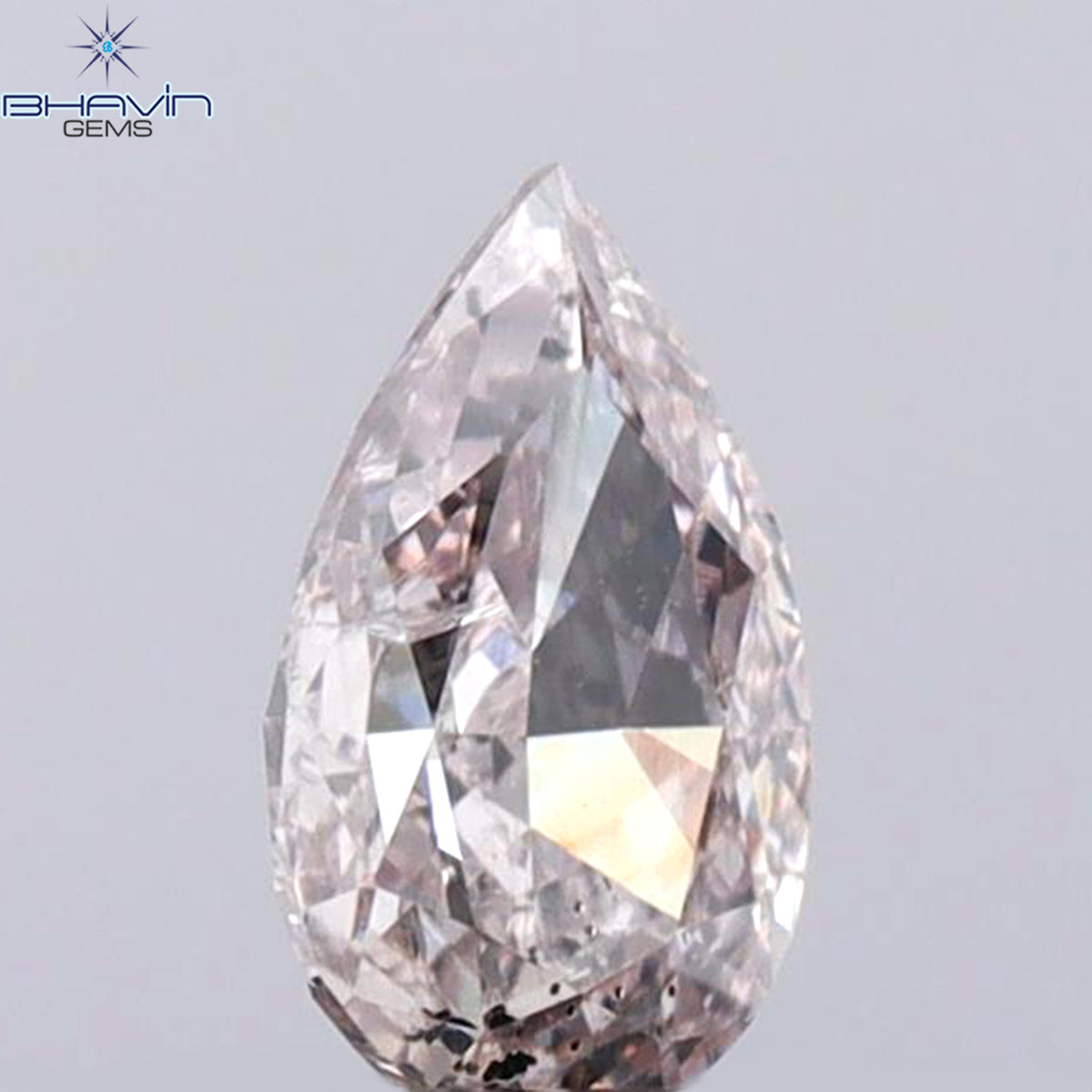 GIA Certified 0.33 CT Pear Diamond Brownish Pink Color Natural Loose Diamond (5.79 MM)