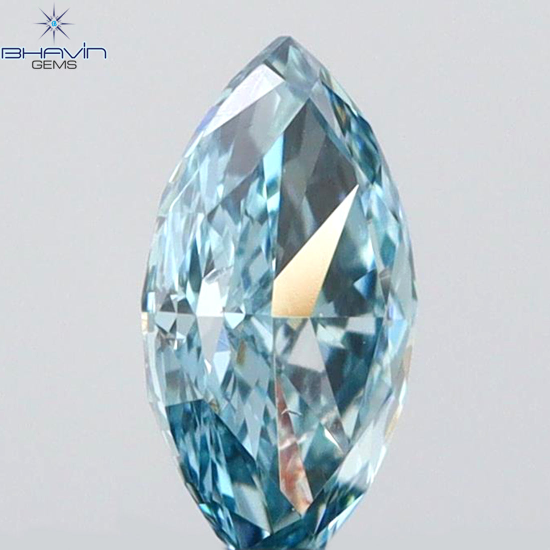 0.21 CT Natural Marquise Diamond Enhanced Intense Blue Color Clarity VS2 (5.40 MM)