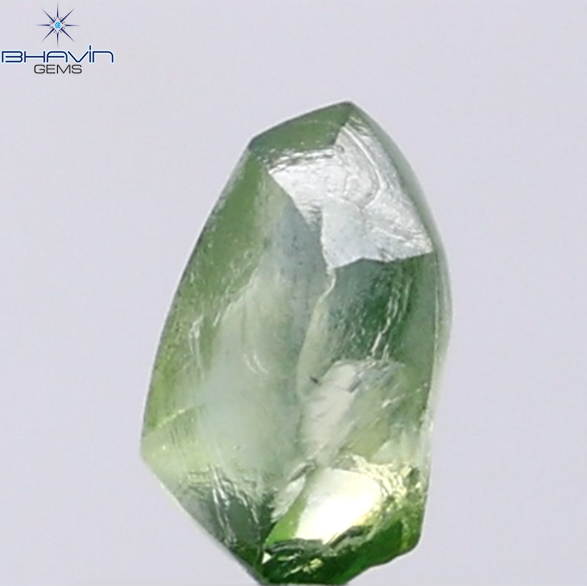 1.53 CT Natural Rough Diamond Enhanced Green Blue Color Clarity VS (7.89 MM)