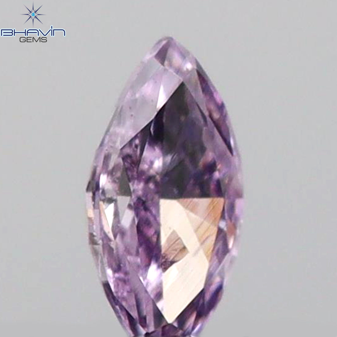 0.10 CT マーキス シェイプ ナチュラル ルース ダイヤモンド ブラウン ピンク カラー VS2 クラリティ (5.00 MM)