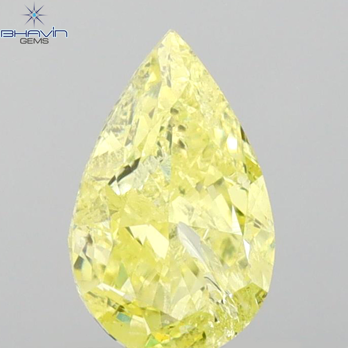 GIA認定 1.10 CT ペアシェイプ 天然ダイヤモンド イエローカラー I3 クラリティ (8.27 MM)