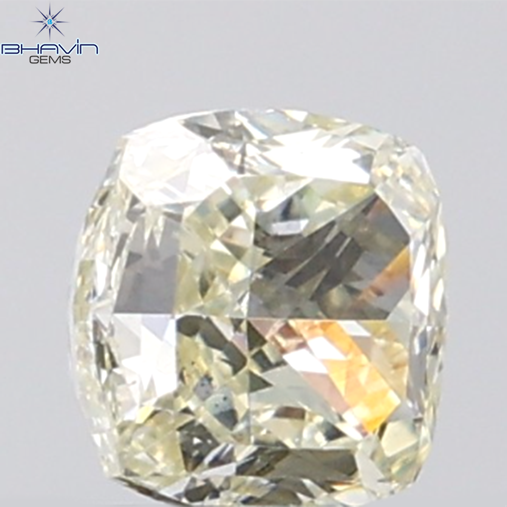 1.01 CT Cushion Diamond Natural Yellow Color VVS1 Clarity (5.38 MM)