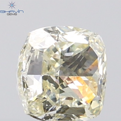 1.01 CT Cushion Diamond Natural Yellow Color VVS1 Clarity (5.38 MM)