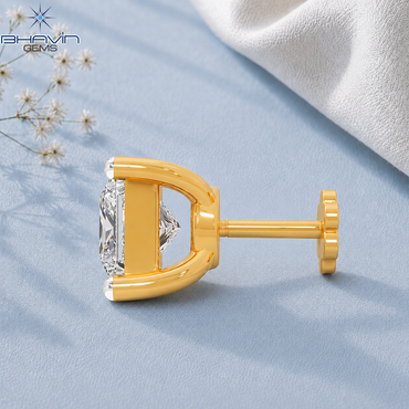 Princess Cut Diamond Solitaire Nose Pin – Elegant Four Prong Design