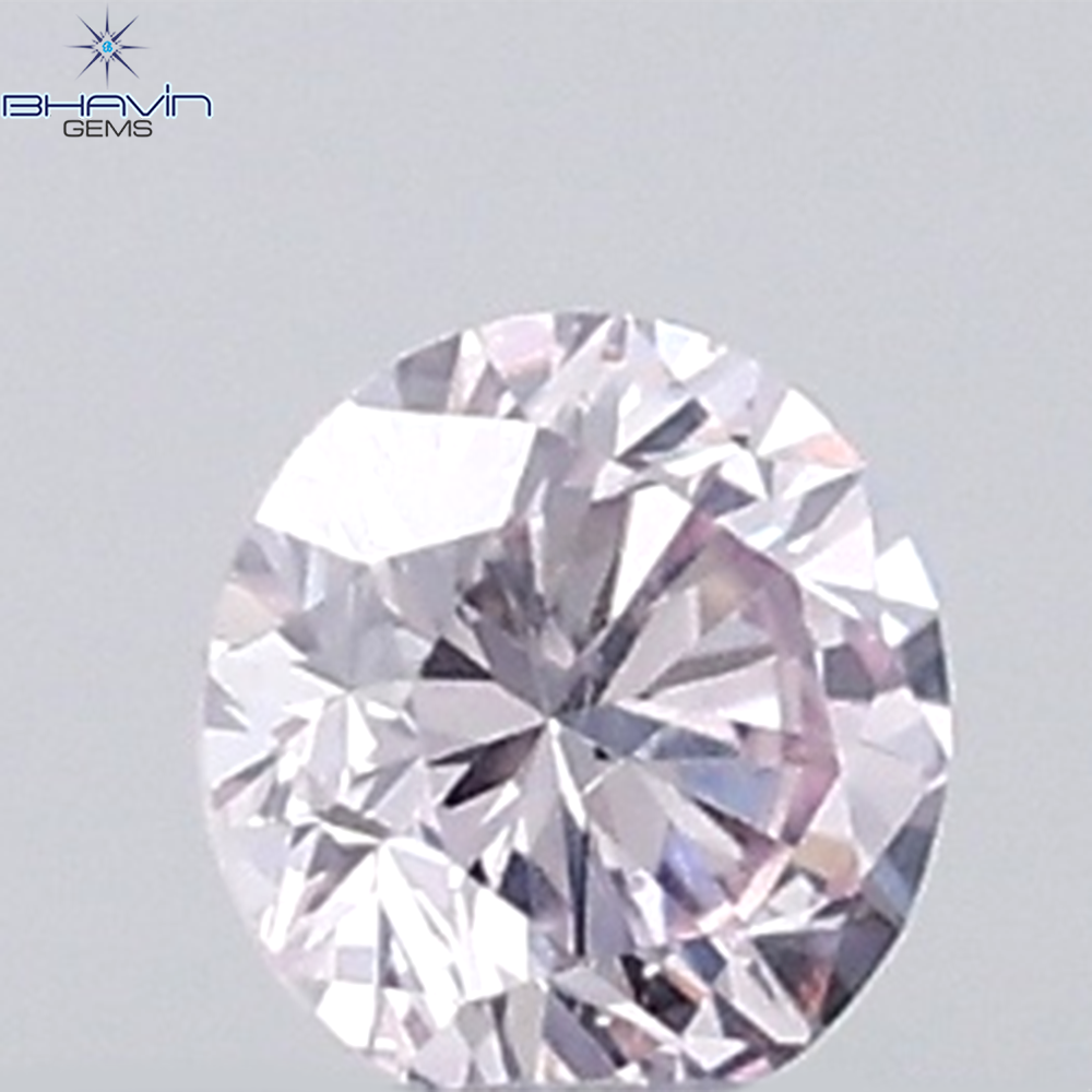 0.04 CT Round Natural Diamond Pink Color SI Clarity