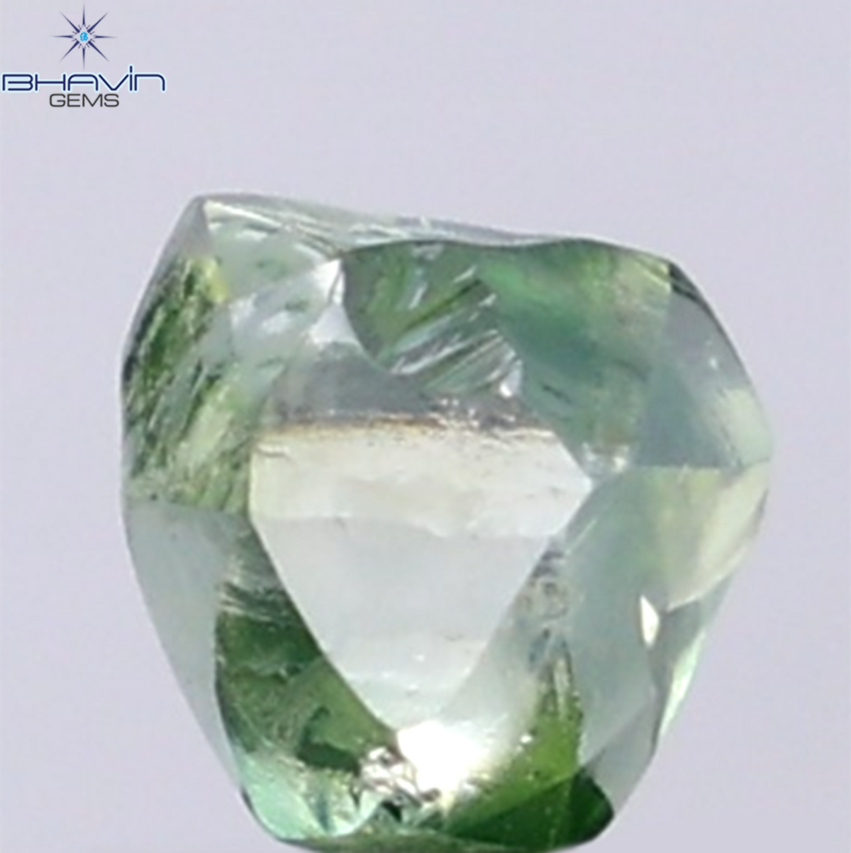 1.21 CT Natural Rough Diamond Enhanced Green Color Clarity VS (6.32 MM)