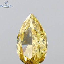 0.20 CT Pear Shape Natural Diamond Orange Yellow Color VS1 Clarity (4.75 MM)