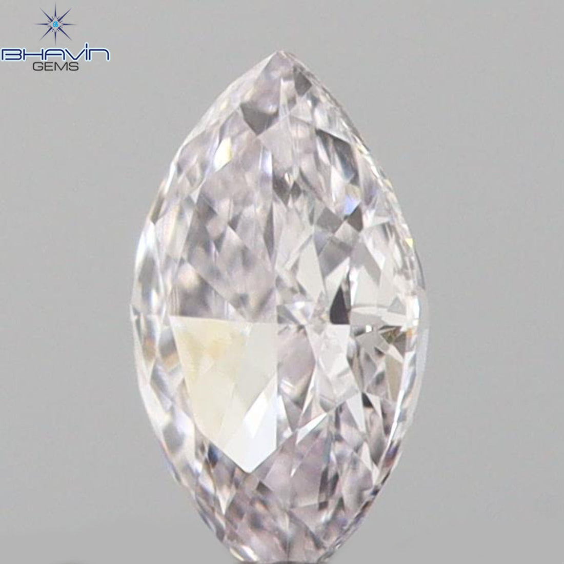 0.07 CT マーキスシェイプ 天然ルースダイヤモンド ピンクカラー VS1 クラリティ (3.64 MM)