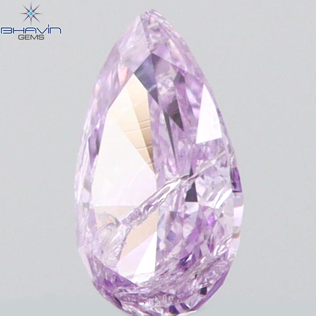 0.10 CT Natural Pear Diamond Pink Color Clarity I2 (4.02 MM)