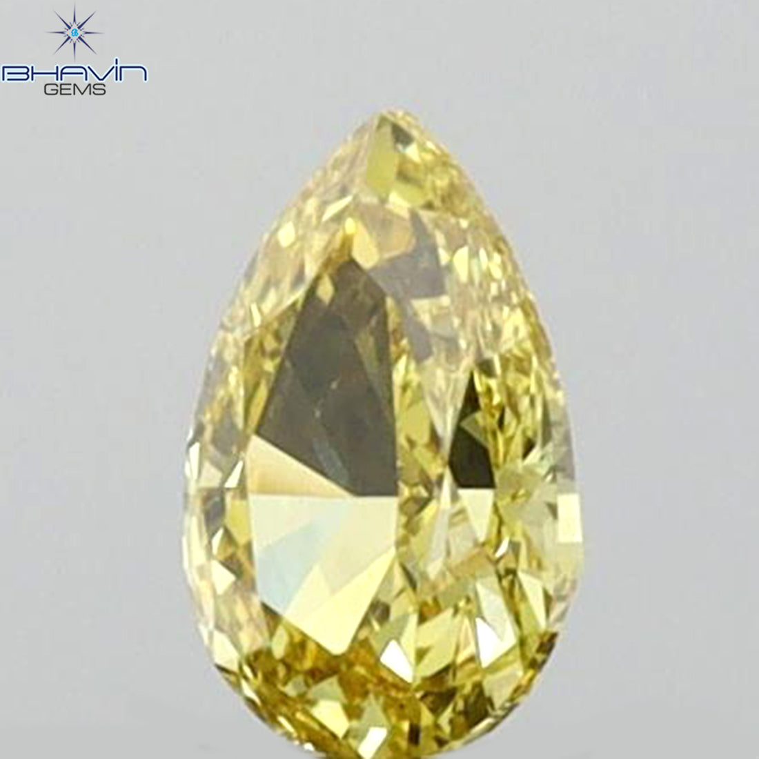 0.14 CT ペアシェイプ 天然ダイヤモンド イエローカラー VS1 クラリティ (4.13 MM)