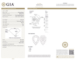 GIA Certified 1.03 CT Pear Natural Diamond Yellow Color SI1 Clarity (8.51 MM)