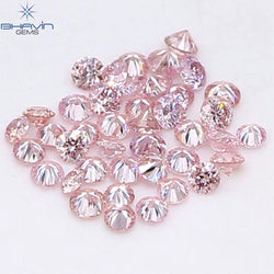 0.45 CT(41 Pcs) Round Natural Diamond Pink Color VS-SI Clarity