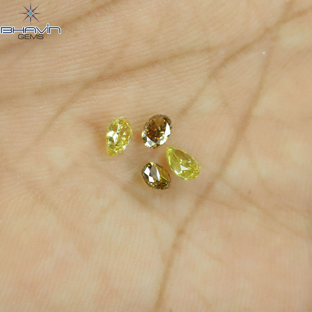 0.85 CT/4 Pcs Natural Mix Diamond Mix Fancy Color Clarity SI (4.62 MM)