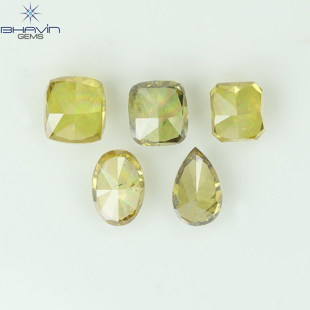 1.17 CT/5 Pcs Natural Mix Diamond Mix Fancy Color Clarity SI (4.55 MM)