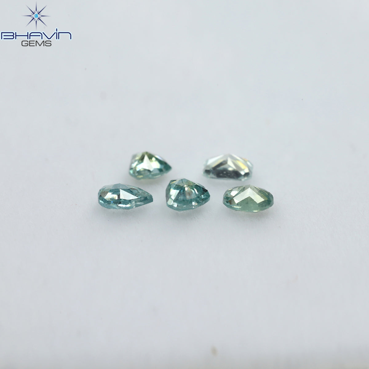 0.50 CT/5 Pcs Natural Mix Shape Enhanced Blue Color SI2 Clarity (3.10 MM)