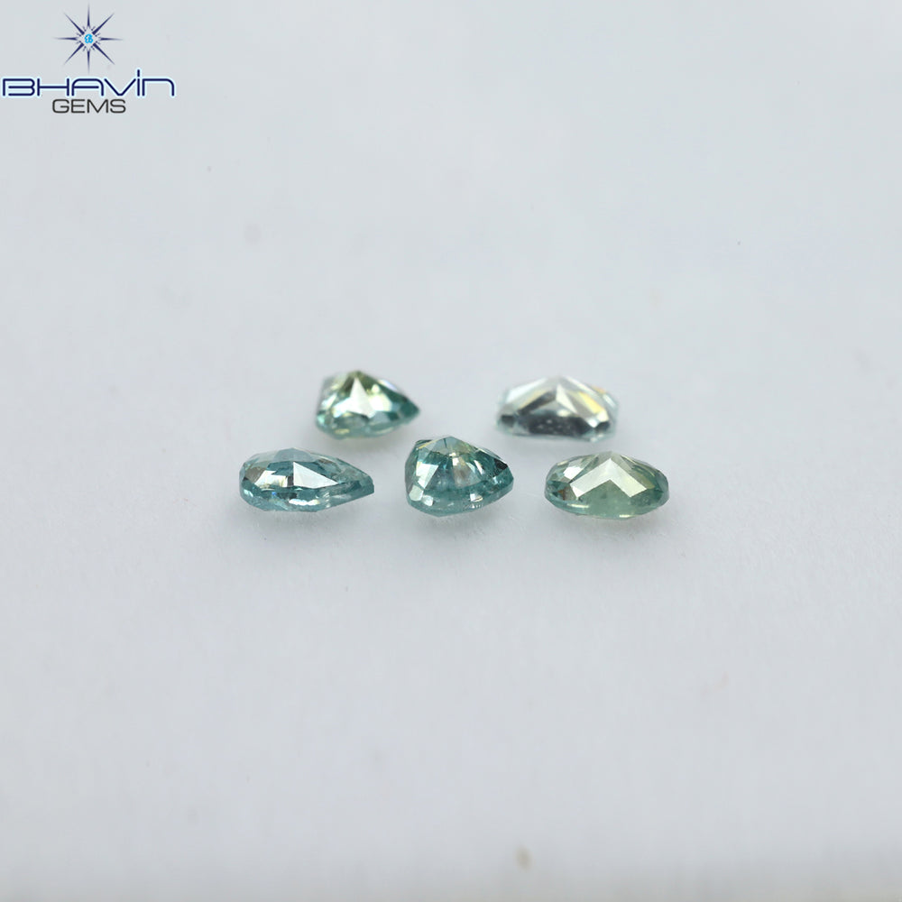 0.50 CT/5 Pcs Mix Shape Natural Diamond Blue Color SI2 Clarity (3.10 MM)