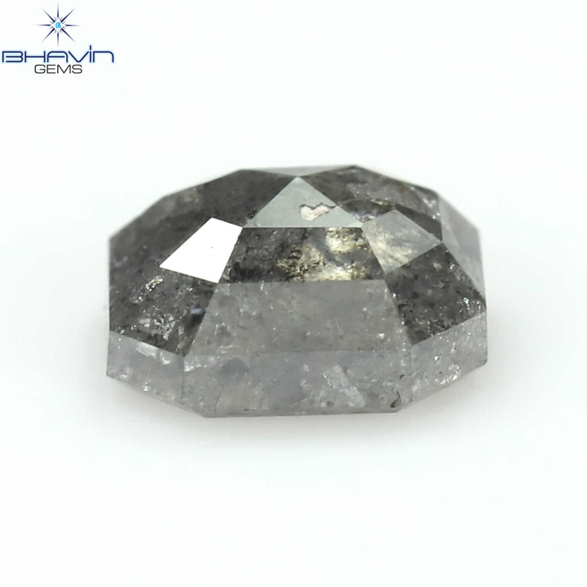0.41 CT スクエア カット シェイプ 天然ダイヤモンド ソルト アンド ペッパー カラー I3 クラリティ (6.43 MM)