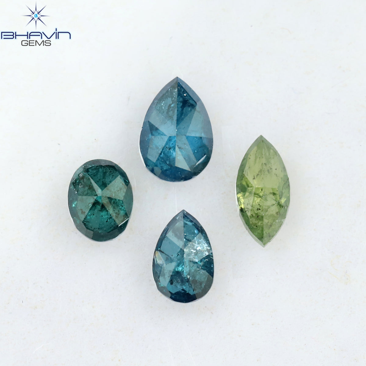 0.67 CT/4 Pcs Natural Mix Shape Diamond Enhanced Mix Color Clarity I3 (5.03 MM)