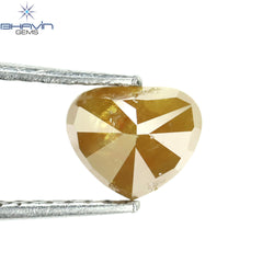 1.01 CT Heart Shape Natural Diamond Orange Yellow Color I3 Clarity (6.23 MM)
