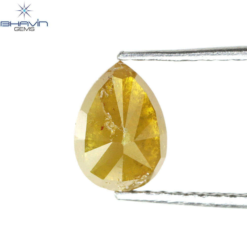 1.14 CT Pear Shape Natural Diamond Yellow Color I3 Clarity (7.58 MM)