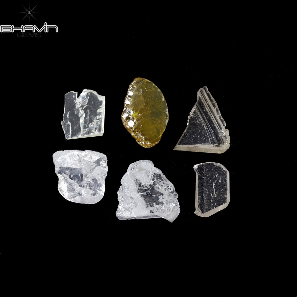 0.99 CT/6 Pcs Natural Rough Diamond White Color Clarity I2 (5.75 MM)