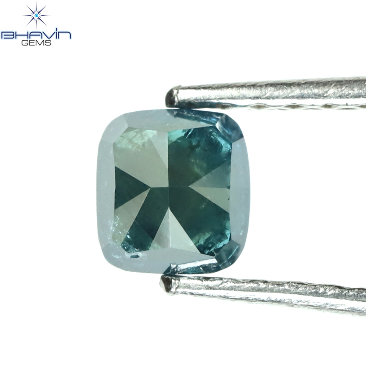 0.43 CT Natural Cushion Diamond Enhanced Blue Color Clarity I3 (4.27 MM)
